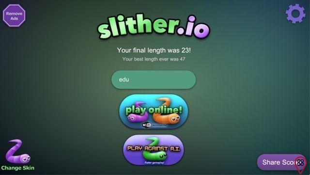 Come giocare a Slither.io senza una connessione Internet